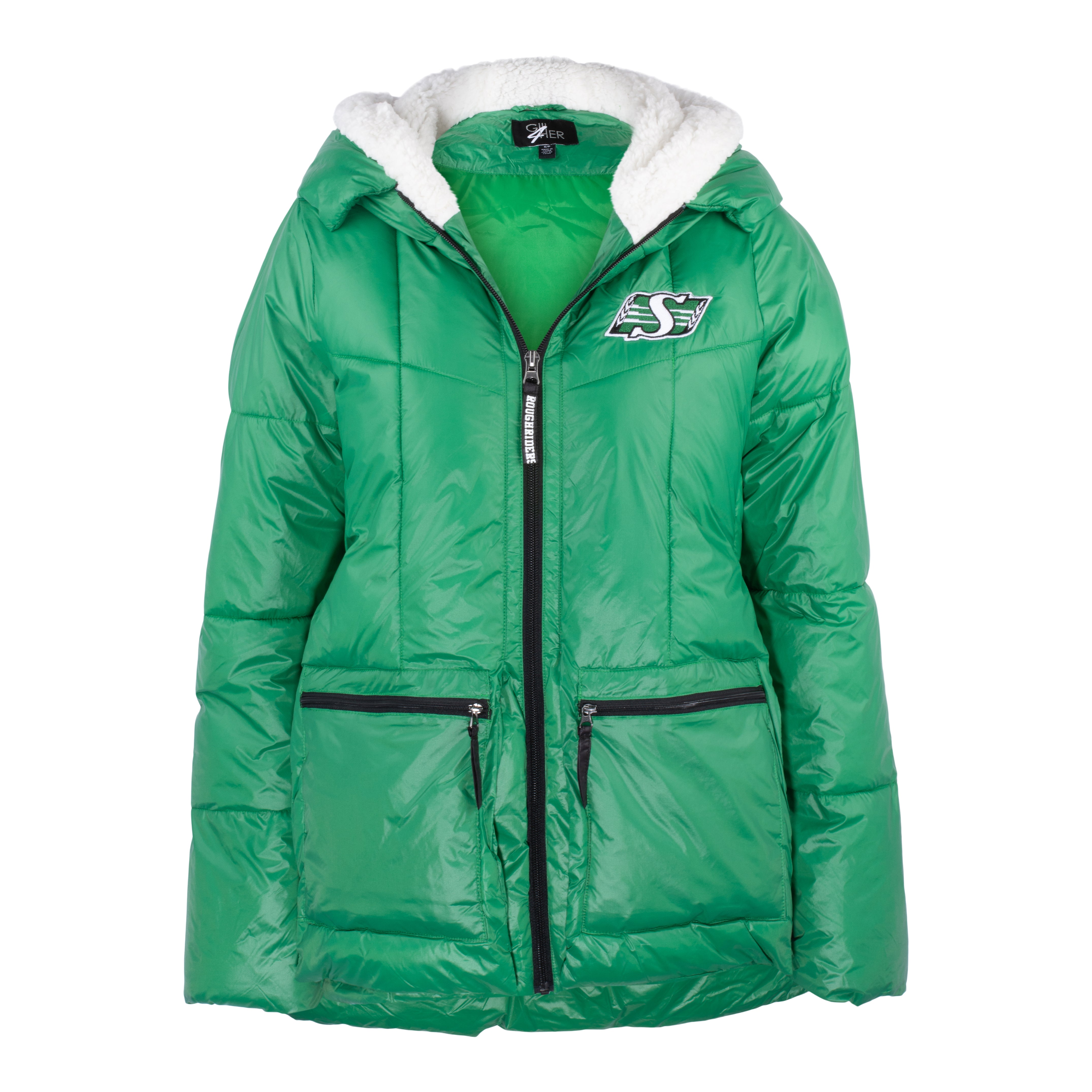 Green puffer cheap jacket ladies