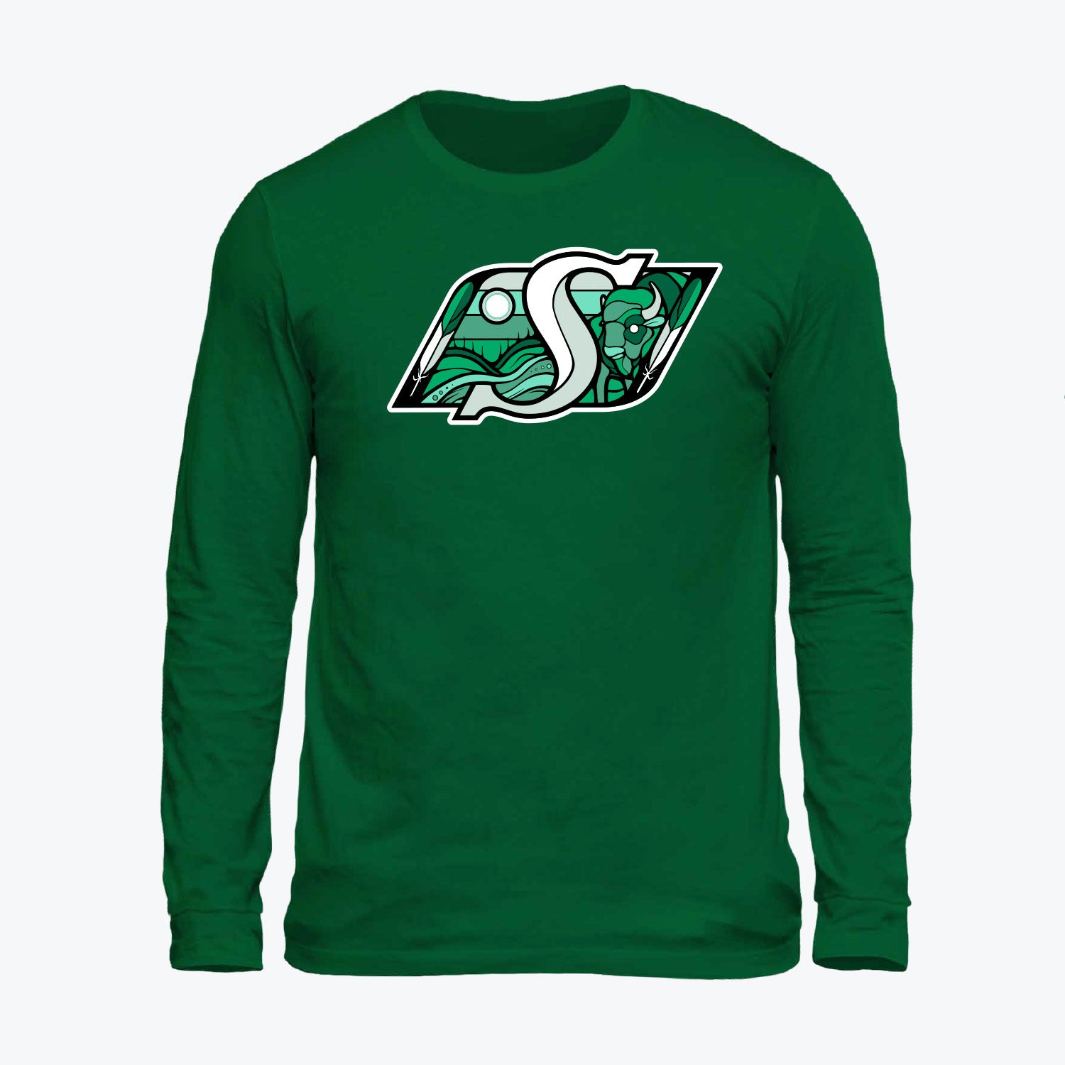 Green Indigenous Long Sleeve Tee